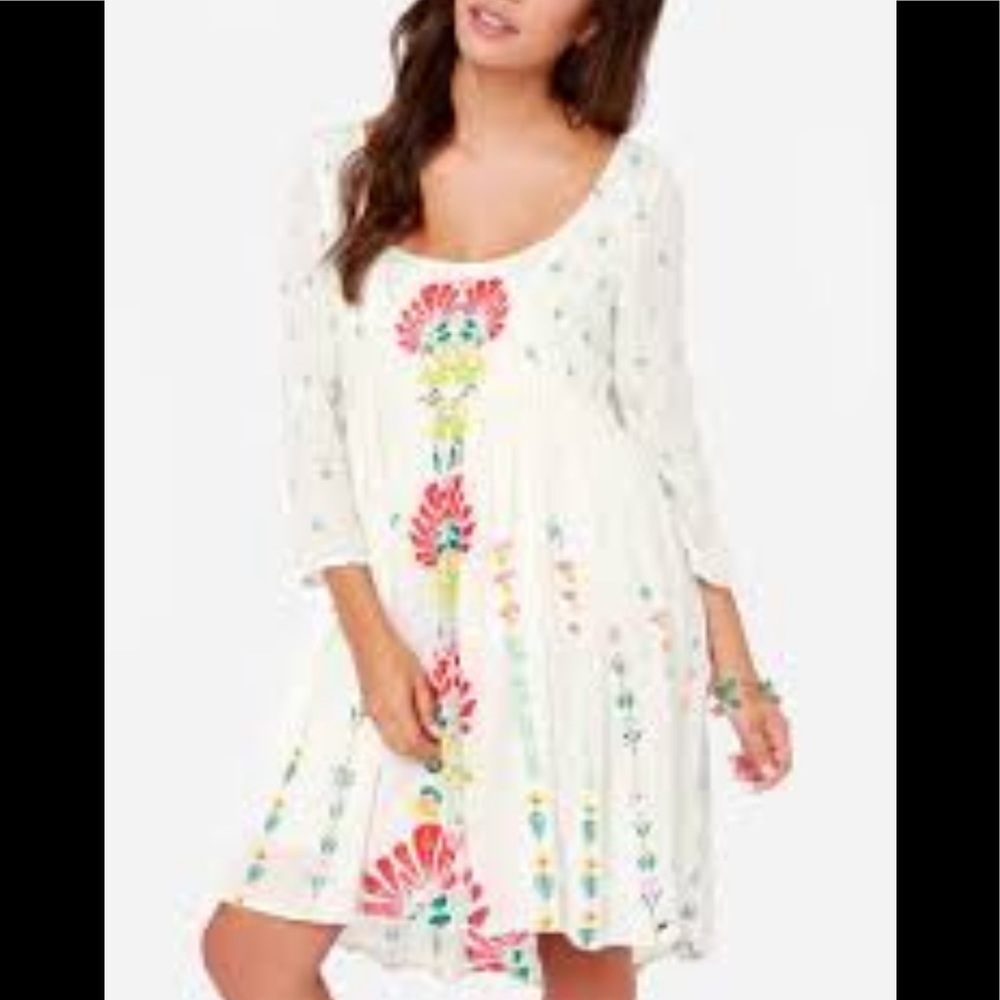 O’Neill lulus Margaret ivory floral lace up summer dress small